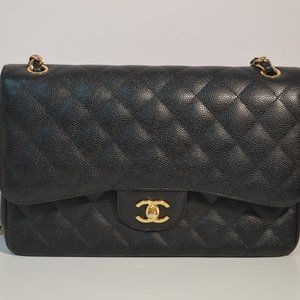 Chanel Caviar Leather Jumbo Bag